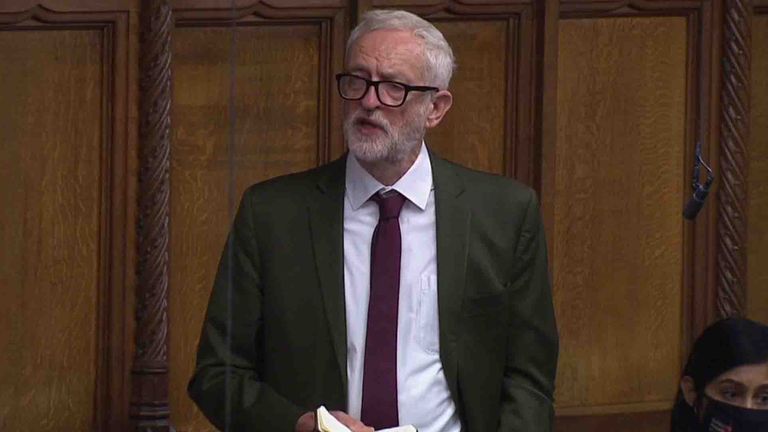 Jeremy Corbyn in parliament.