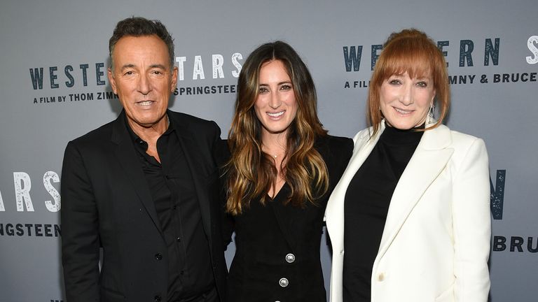 Jessica Springsteen with her parents Bruce and his wife Patti Scialfa Pic: AP