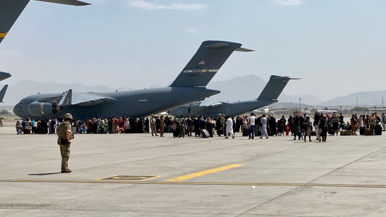 Sky’s chief correspondent Stuart Ramsay is in Kabul as Afghans try to escape the Taliban. 