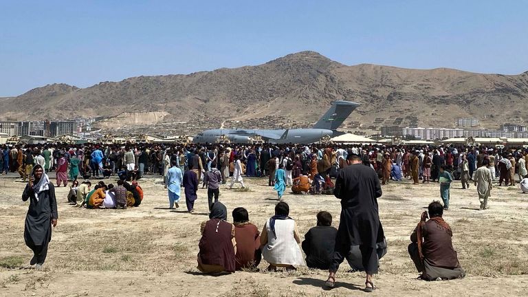 Thousands of people are waiting at Kabul Airport to be evacuated by the UK, US and other countries