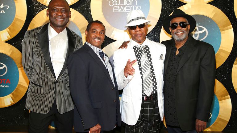 George Brown, Ronald Bell, Dennis Thomas and Robert &#39;Kool&#39; Bell of Kool & The Gang in 2014