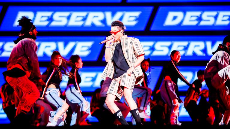 Chinese-Canadian pop star Kris Wu (pictured in 2017) has been detained by Beijing police on suspicion of rape, police announced, following an accusation the former member of the Korean boy band Exo lured young women into sexual relationships. Pic: AP
