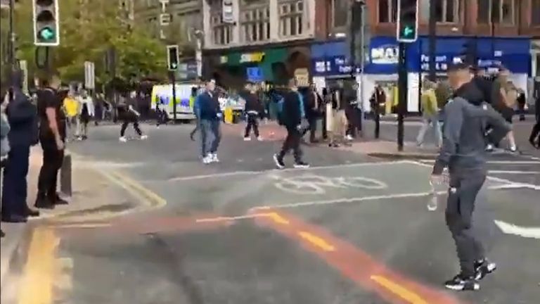 Video of scuffles were posted to social media