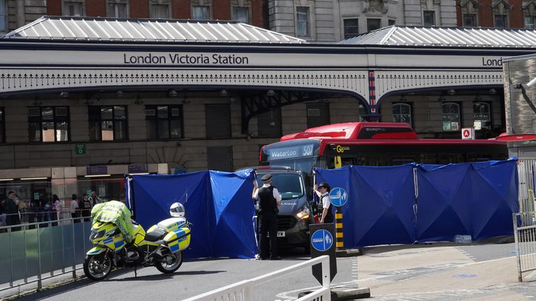 The buses crashed outside Victoria train station