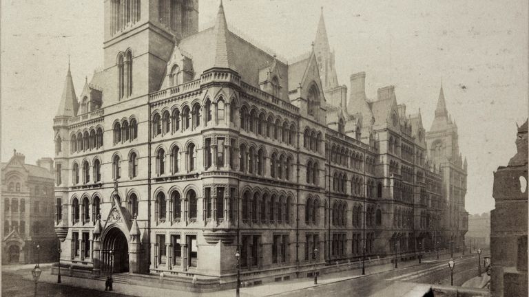 The town hall in Manchester has been the cities crown jewel since the 1870s and is now undergoing much-needed restoration. Pic Historic England Archive