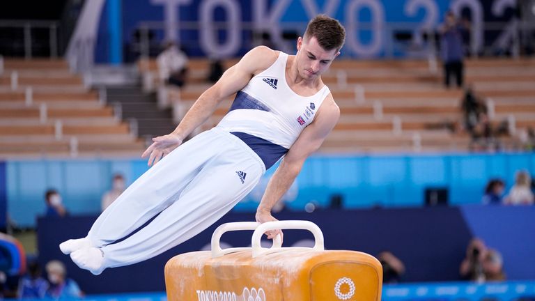Max Whitlock competes in the men&#39;s pommel horse final. Pic: USA TODAY Sports