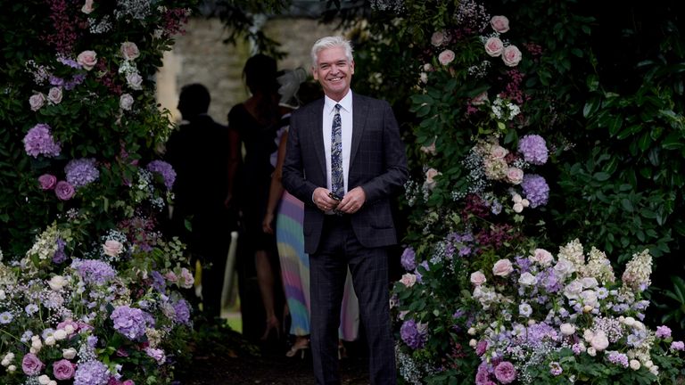 Phillip Schofield arrives for Ant McPartlin&#39;s wedding.