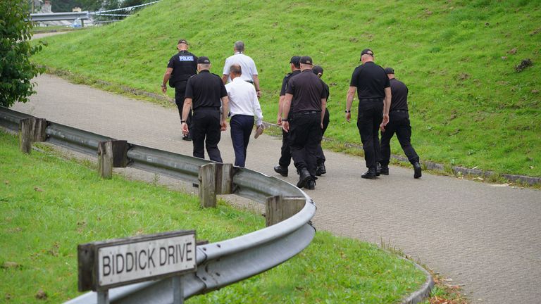 Police activity in Biddick Drive in the Keyham area of Plymouth where six people, including the offender, died of gunshot wounds in a firearms incident Thursday evening. Picture date: Friday August 13, 2021.