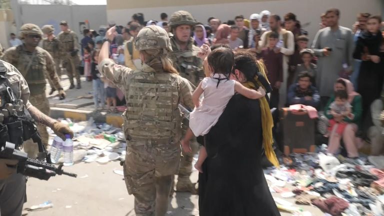 The scenes outside Kabul airport