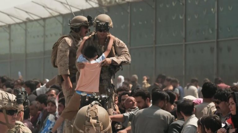 The scenes outside Kabul airport