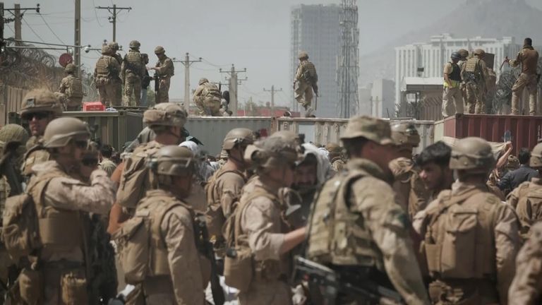 The scenes outside Kabul airport