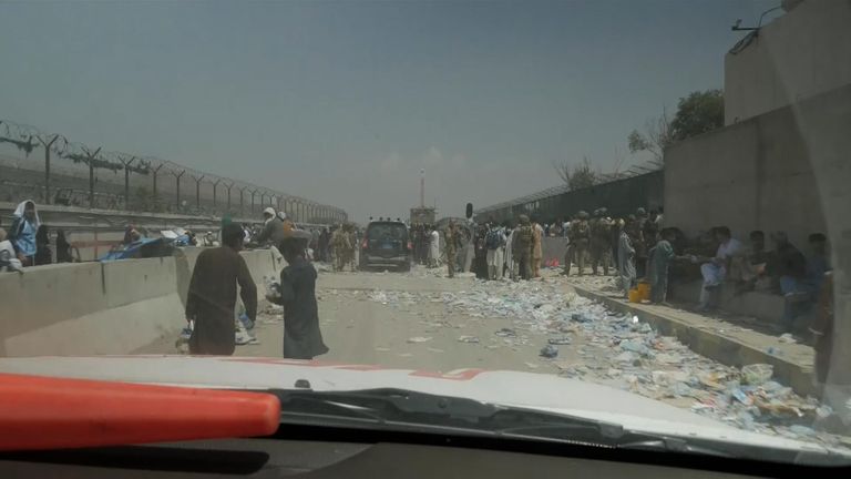 People trying to flee Afghanistan