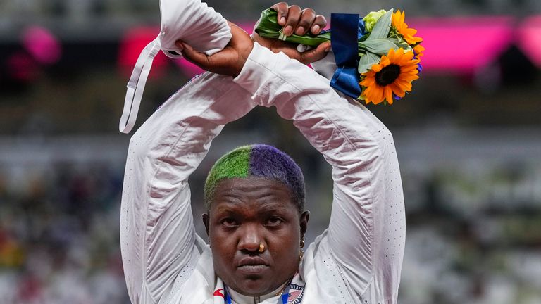 The IOC is investigating the gesture made by Raven Saunders on the podium