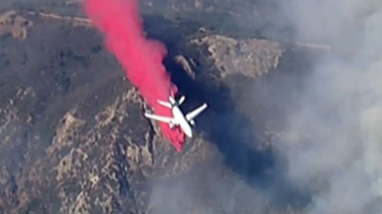 Wildfire is tackled from above in California