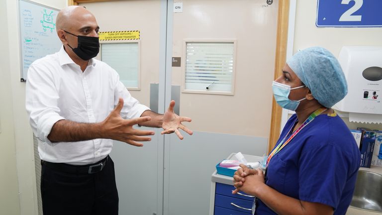 Sajid Javid visits a hospital