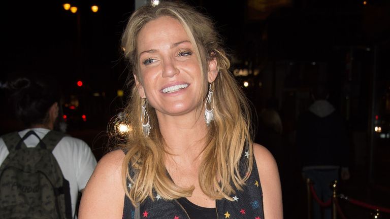 Girls Aloud singer Sarah Harding leaves the New Wimbledon Theatre in London after making her stage debut in a new production of Ghost - The Musical.