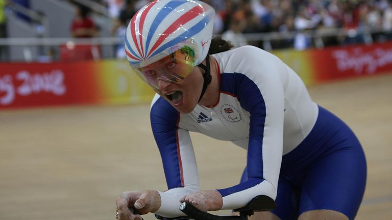 Sarah Storey pictured competing at the Beijing 2008 Paralympics