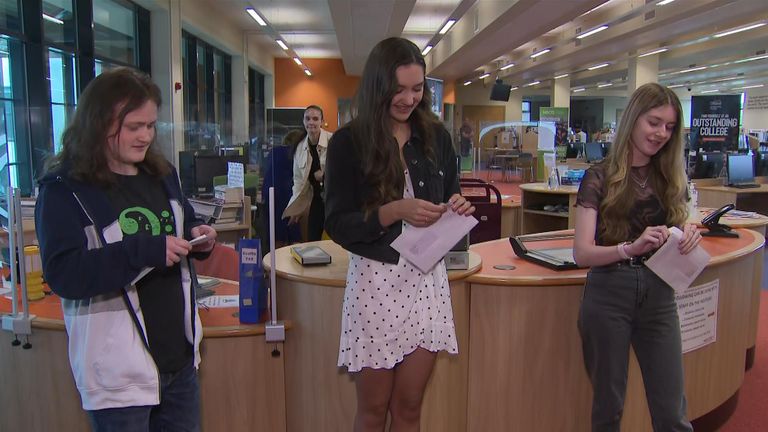 Students open their A-level results