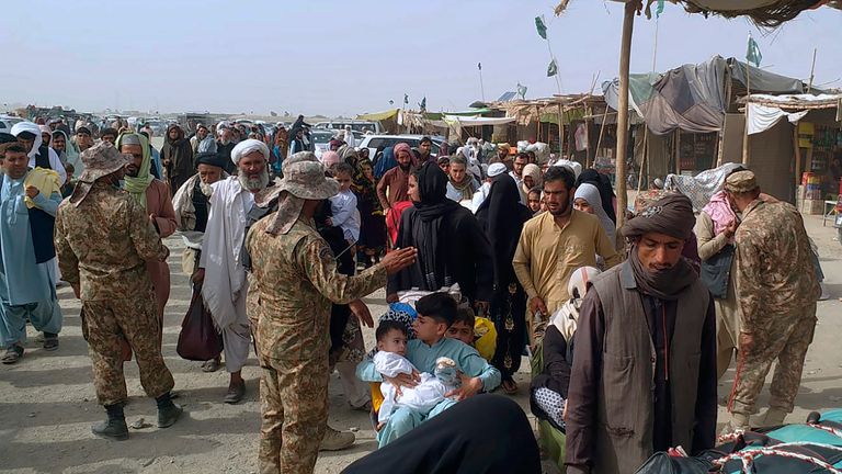 Thousands of Afghan&#39;s have been trying to leave the country in recent days after escalating violence, with many attempting to flee to neighbouring Pakistan. Pic AP