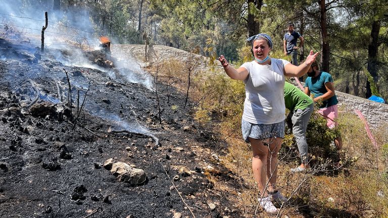 A local woman fighting to save her house in Çökertme.