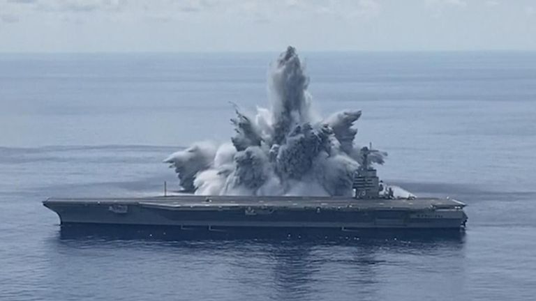 us navy launches explosives