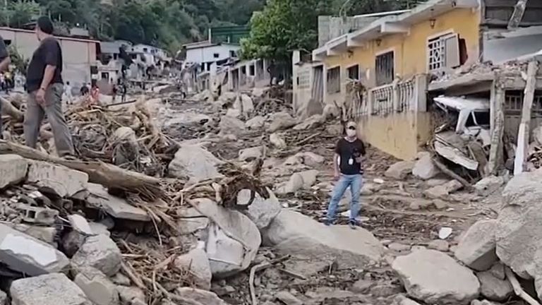 The destruction left by flooding in Venezuela