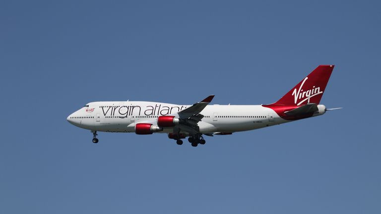 A Virgin Atlantic Boeing 747-400 with tail number G-VROC landing at San Francisco International Airport A Virgin Atlantic Boeing 747-400 tail number G-VROC landing at San Francisco International Airport in San Francisco, California, 2015 April 16.  REUTERS/Louis Nastro