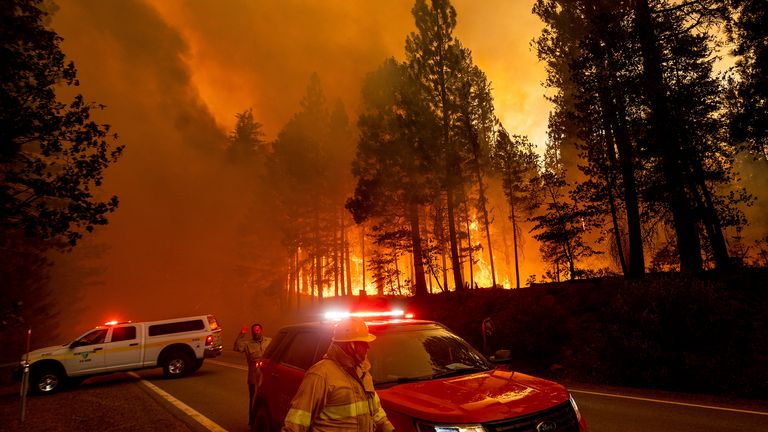 Firefighters have been tackling the blaze for three weeks. Pic AP