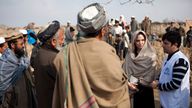 Jolie is pictured in Qala Gudar village near Kabul in March 2011