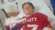 A North East Leeds junior football club player ended up in hospital next to Harvey Elliot