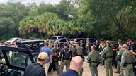 Police conduct a search of the vast Carlton Reserve in the Sarasota, Florida