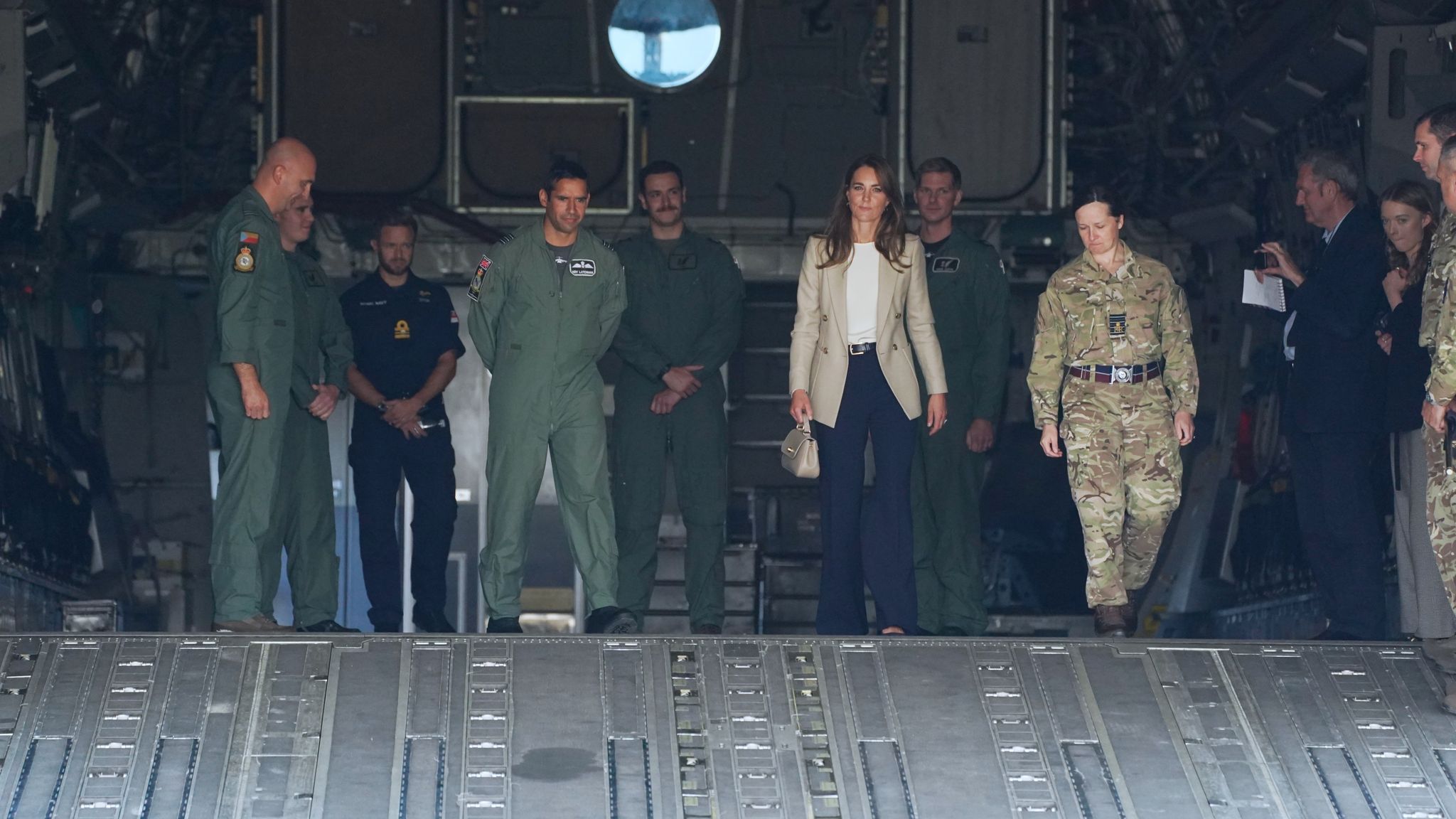 Duchess of Cambridge visits Brize Norton to meet military personnel who