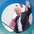 Prime Minister Boris Johnson boards RAF Voyager at Stansted Airport ahead of a meeting with US President Joe Biden in Washington