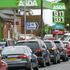Cars queue outside Asda petrol station in Reading, Berkshire