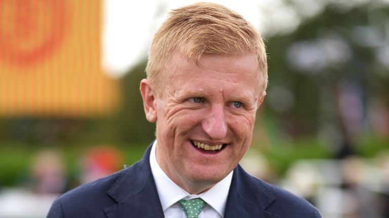 Oliver Dowden, Secretary of State for Digital, Culture, Media and Sport attending on day one of the Goodwood Festival at Goodwood Racecourse, Chichester.