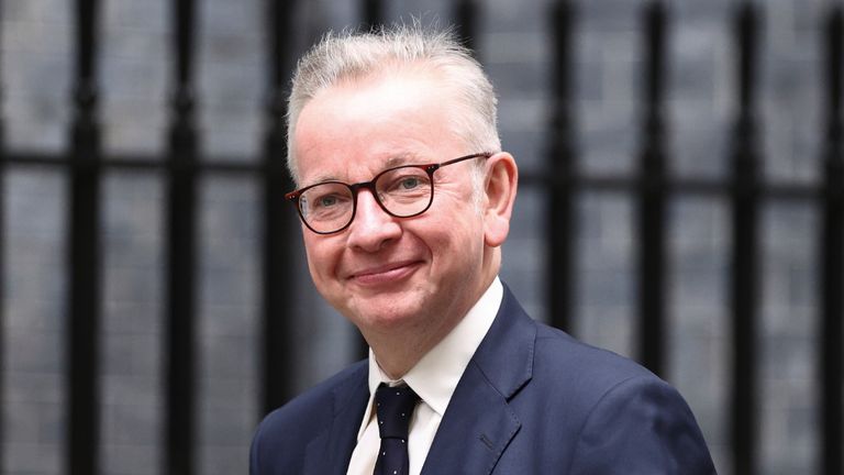 Britain&#39;s Housing Secretary Michael Gove walks outside Downing Street in London, Britain, September 15, 2021. REUTERS/Hannah McKay