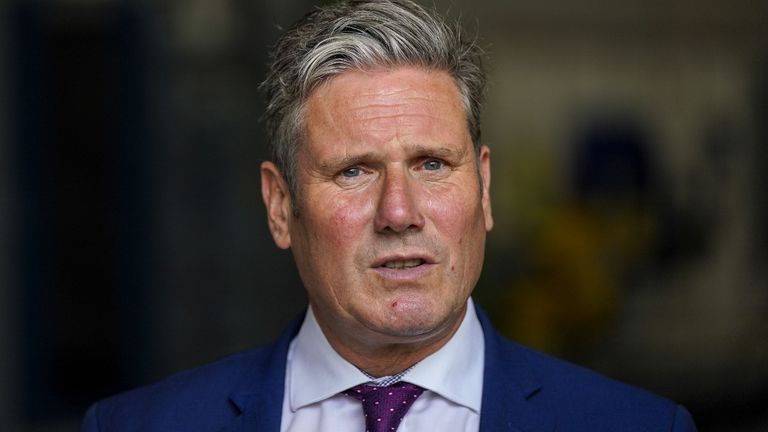 Labour Party leader Sir Keir Starmer during a visit to the Airbus factory in Filton, Bristol, to launch the party's policy review. Picture date: Thursday June 17, 2021.