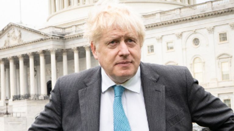 Prime Minister Boris Johnson arrives at the Capitol Building in Washington DC before meeting the Speaker of the House of Representatives, Nancy Pelosi during his visit to the United States. Picture date: Wednesday September 22, 2021.