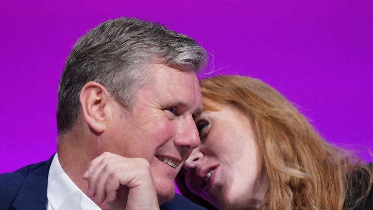 Labour Party leader Sir Keir Starmer and deputy leader Angela Rayner at the Labour Party conference in Brighton. Picture date: Saturday September 25, 2021.
