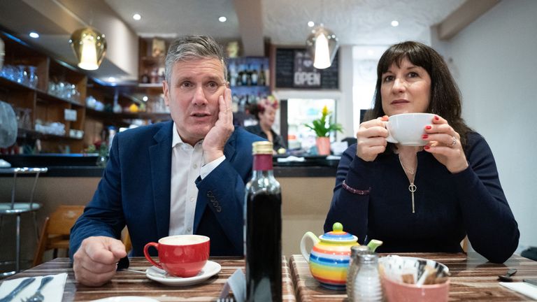 EMBARGOED TO 0001 MONDAY SEPTEMBER 27 Labour Party leader Sir Keir Starmer and shadow chancellor Rachel Reeves during a visit to businesses in Hove, East Sussex where they met shop keepers and local people before attending the second day of the Labour Party annual conference in Brighton. Picture date: Sunday September 26, 2021.