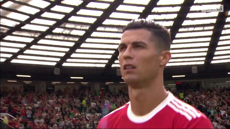 Ronaldo walks out for kick off