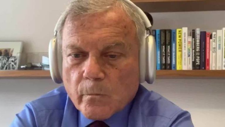 Sir Martin Sorrell appearing on Sky&#39;s Ian King Live 13/9/21