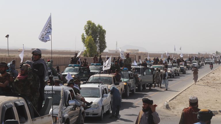 Taliban forces rally to celebrate the withdrawal of US forces in Kandahar, Afghanistan, 01 September 2021
PIC: EPA-EFE/Shutterstock