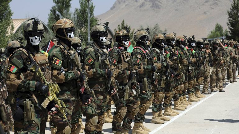 Les forces spéciales afghanes obtiennent leur diplôme en juillet 2021. Photo : AP