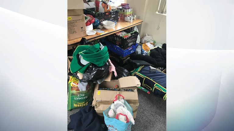 The items donated at the centre in the West Midlands