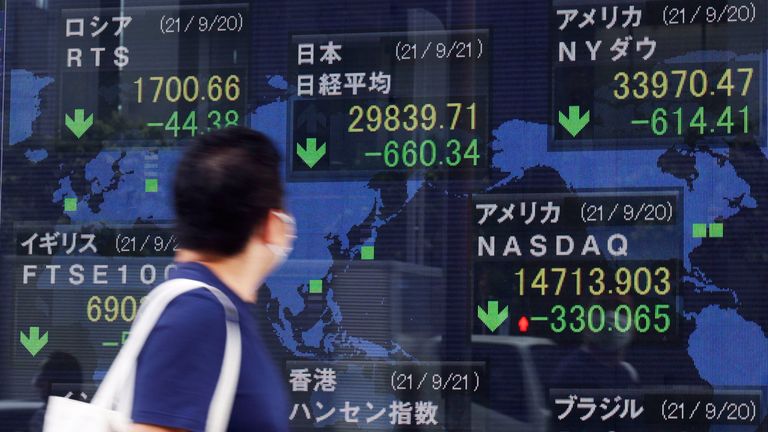 Global stock markets have taken big hits this week as investors react to the implications of the company&#39;s cash crunch. Pic: AP