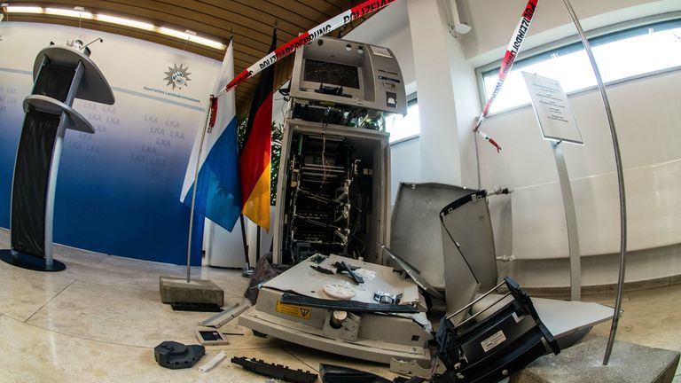 An ATM machine was blown up in Germany in December 2020. Pic: Sachelle Babbar/ZUMA Wire/Shutterstock