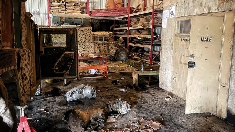 A mechanic shop inside the facility