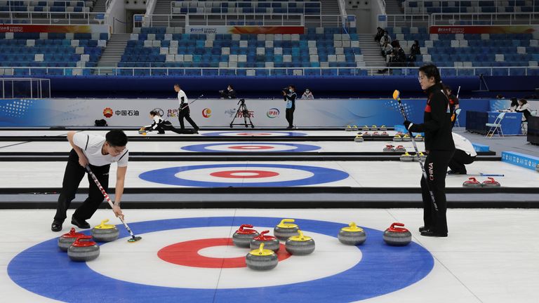 A curling competition held as a test event at the National Aquatics Centre