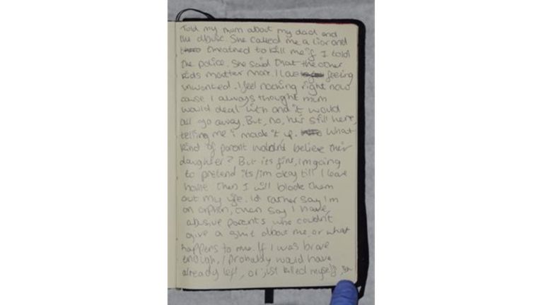 Bernadette Walker&#39;s diary was found in the lock-up. Pic: Cambridgeshire Police